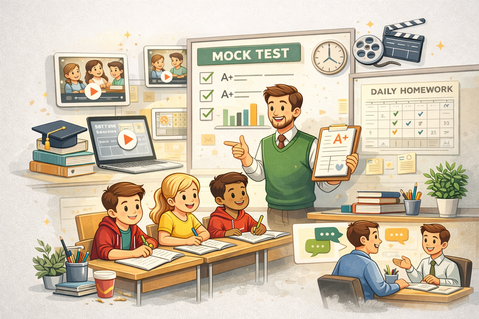 Students preparing for exams